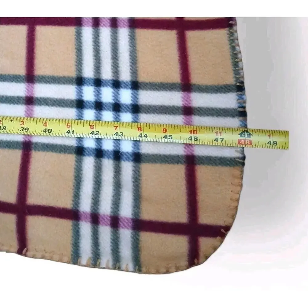Nova Check Throw Blanket 61x48 Plaid Tan Black Classy Classic Sofa Bed Cozy Soft